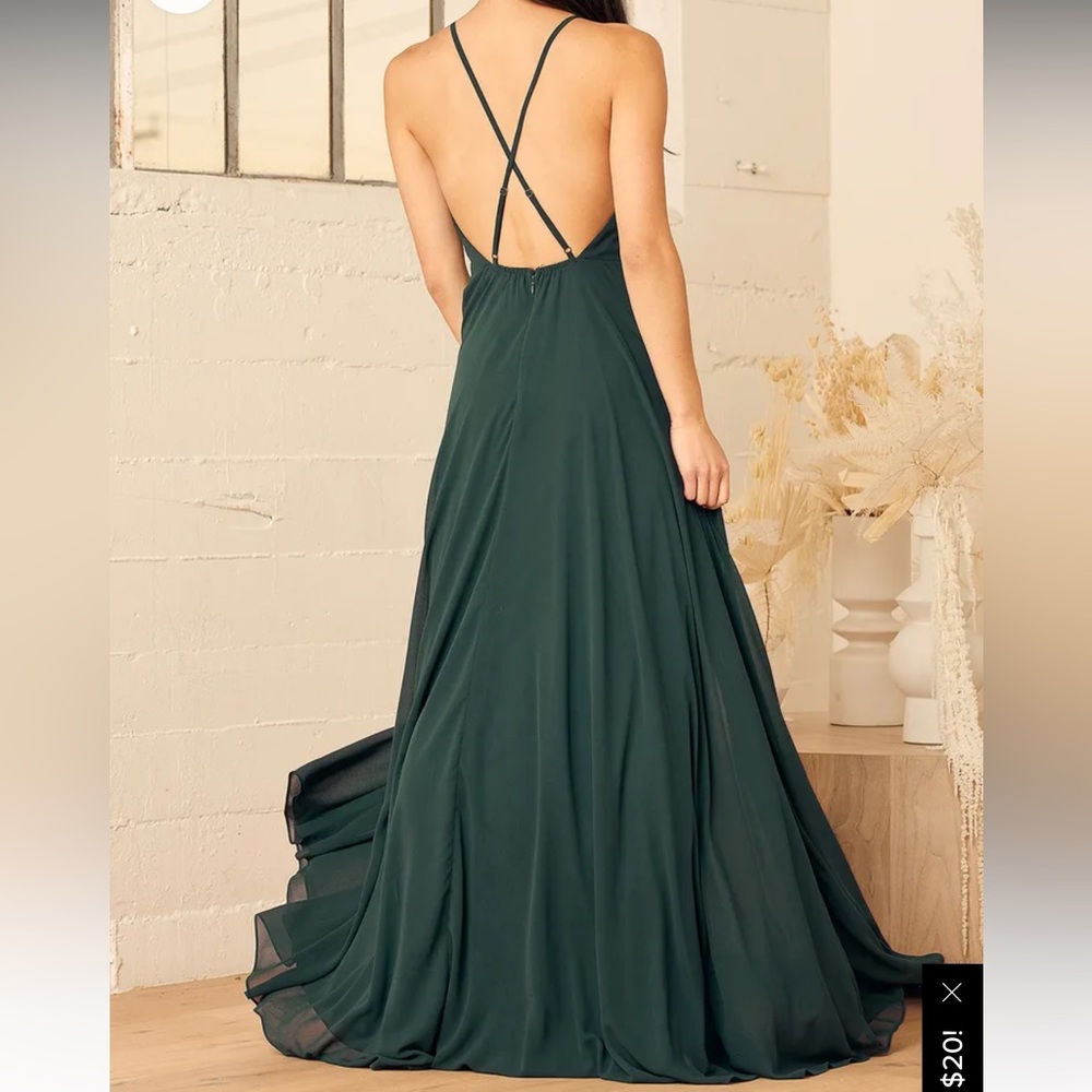 Lulu’s Mythical Kind of Love Dark Green Maxi Dress